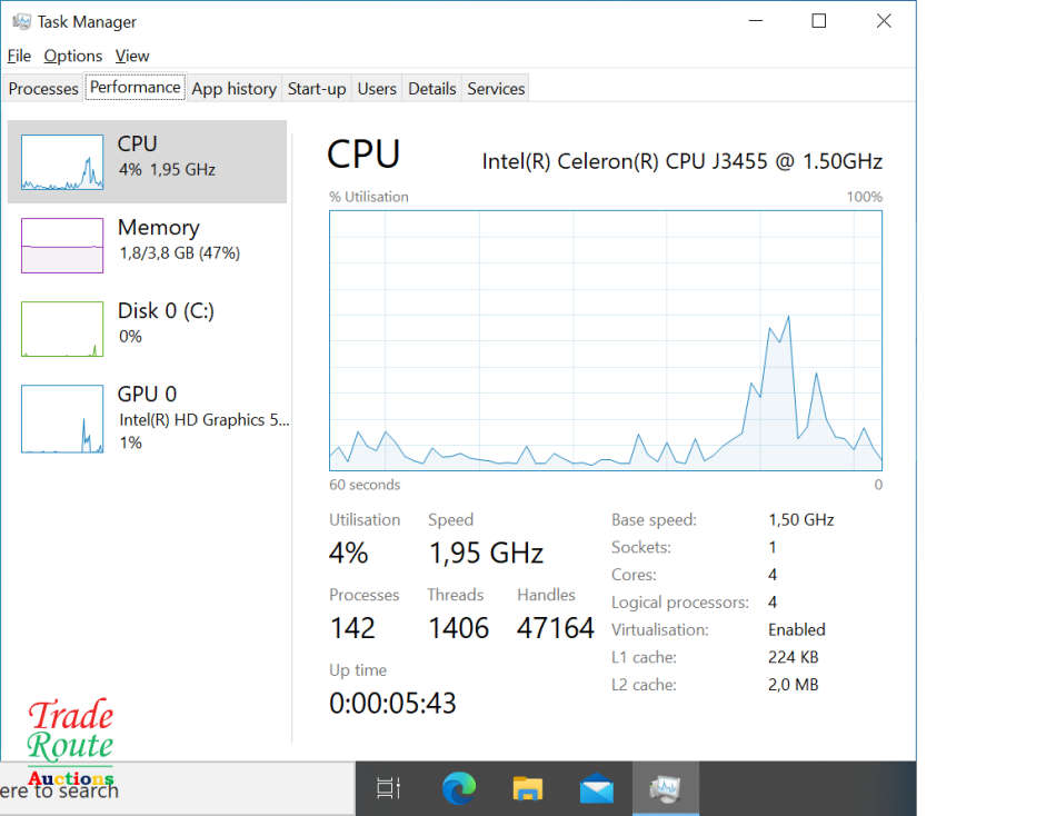 Intel NUC Mini-PC BOX NUC6CAYS | Intel Celeron J3455 1.5GHz | 4GB RAM | 32GB SSD DESKTOP PC