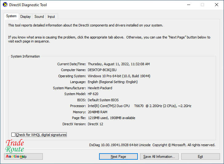 HP 620 Laptop 2.2GHz - 2GB RAM - 320GB - Faulty Battery