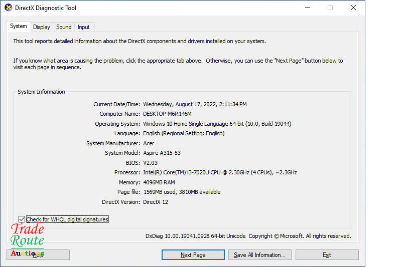 Acer Aspire 3 A315-53 15.6 inch Laptop| CORE i3 7020U 7th Gen 2.3GHZ Notebook