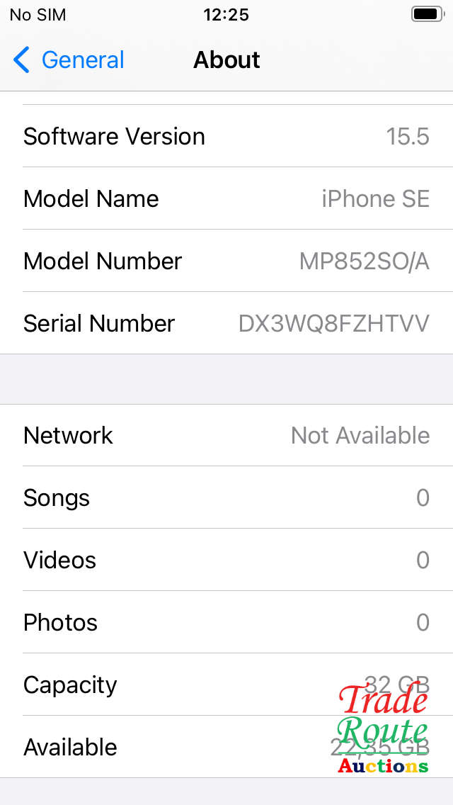 APPLE IPHONE SE | MP852SO/A | A1723 | SMART PHONE