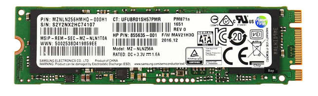 SAMSUNG M.2 NGFF 256GB SSD Solid State Drive MZNLN256 pm871 - 256GB SSD