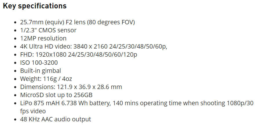 DJI Osmo Pocket OT110 - Handheld 3-Axis Gimbal Stabilizer with  Camera 12 MP 1/2.3 CMOS 4K60 Video