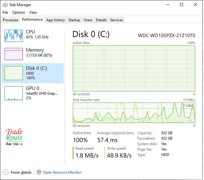 10th Generation | Acer Aspire 3 A315-56 15.6` Laptop | Core i3 1005G1 | 4GB RAM | 1TB HDD