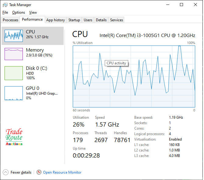 10th Generation | Acer Aspire 3 A315-56 15.6` Laptop | Core i3 1005G1 | 4GB RAM | 1TB HDD