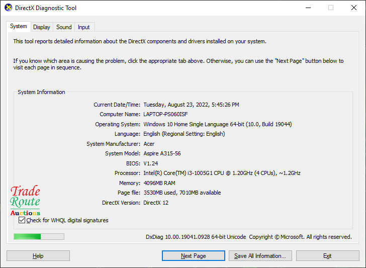 10th Generation | Acer Aspire 3 A315-56 15.6` Laptop | Core i3 1005G1 | 4GB RAM | 1TB HDD