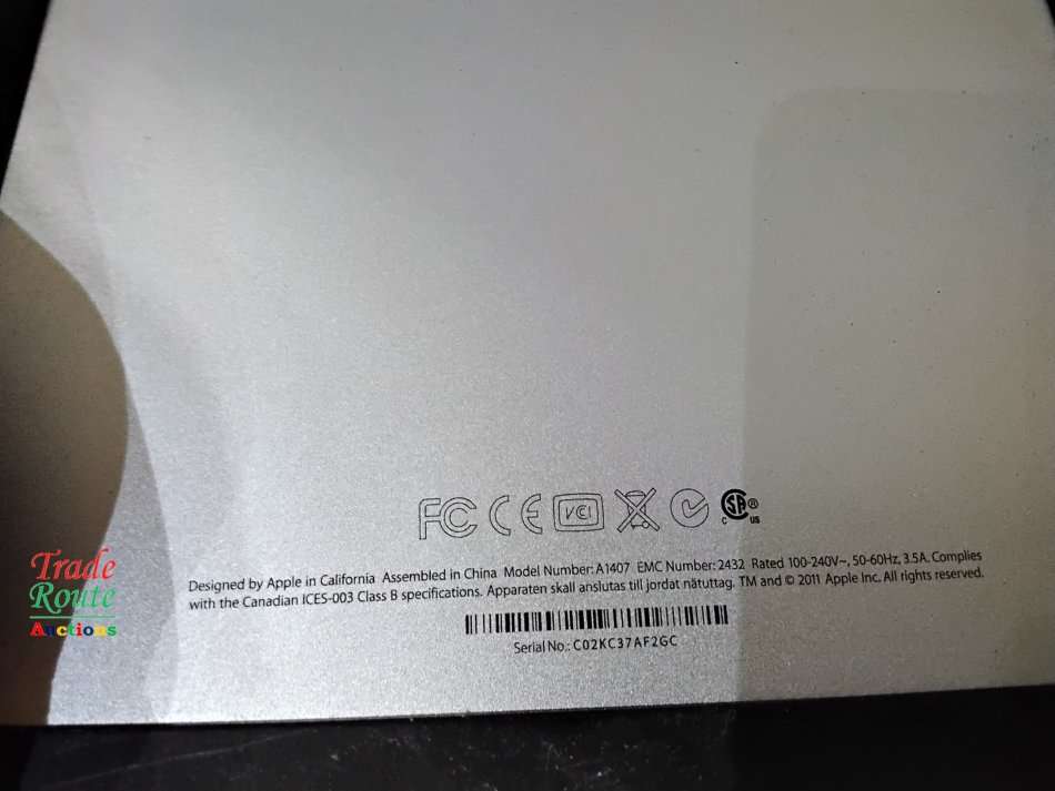 Apple Thunderbolt Cinema Display LED (27-Inch) Monitor | A1407 | 2560 X 1440 Resolution Apple Screen