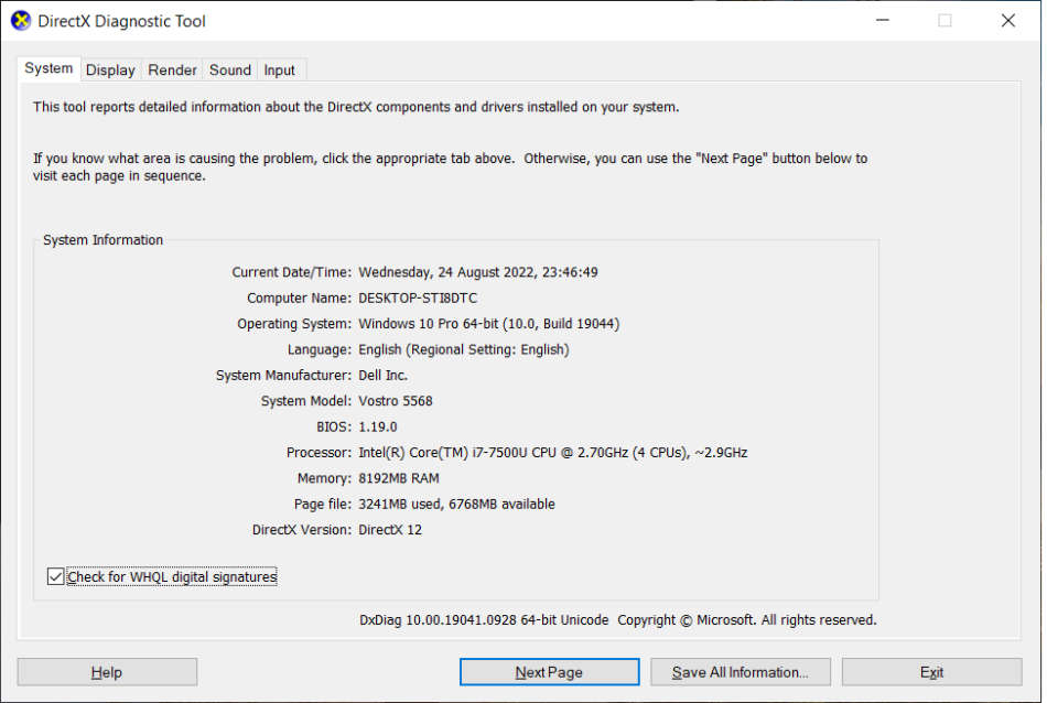 Dell Vostro 5568 15.6 LAPTOP | Intel Core i7 7th Gen | 8GB | 250GB + 1TB | Nvidia 4GB LOW BATTERY