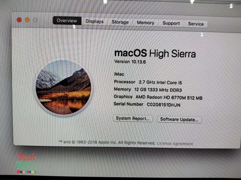 Apple Imac | 21.5 Inch | Core i5 2.5GHz 12GB RAM 1TB HDD * Amd Radeon Hd Graphics