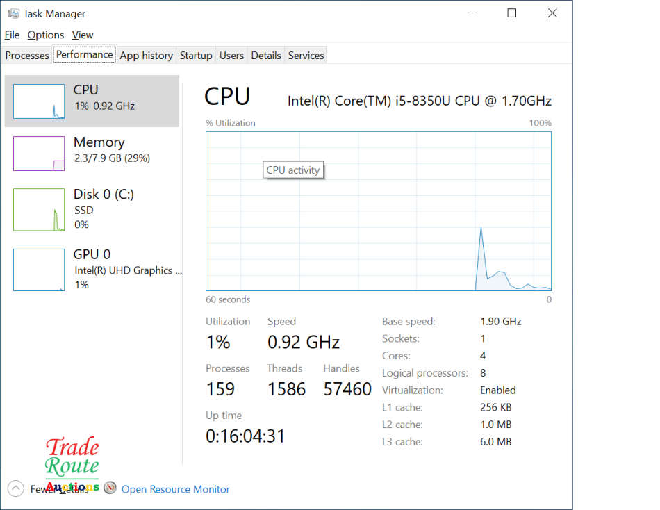 Dell Latitude 5490 Full HD 14" LAPTOP | Intel Core i5 8350U 8th Gen 1.9GHz | 8GB RAM | 256GB SSD