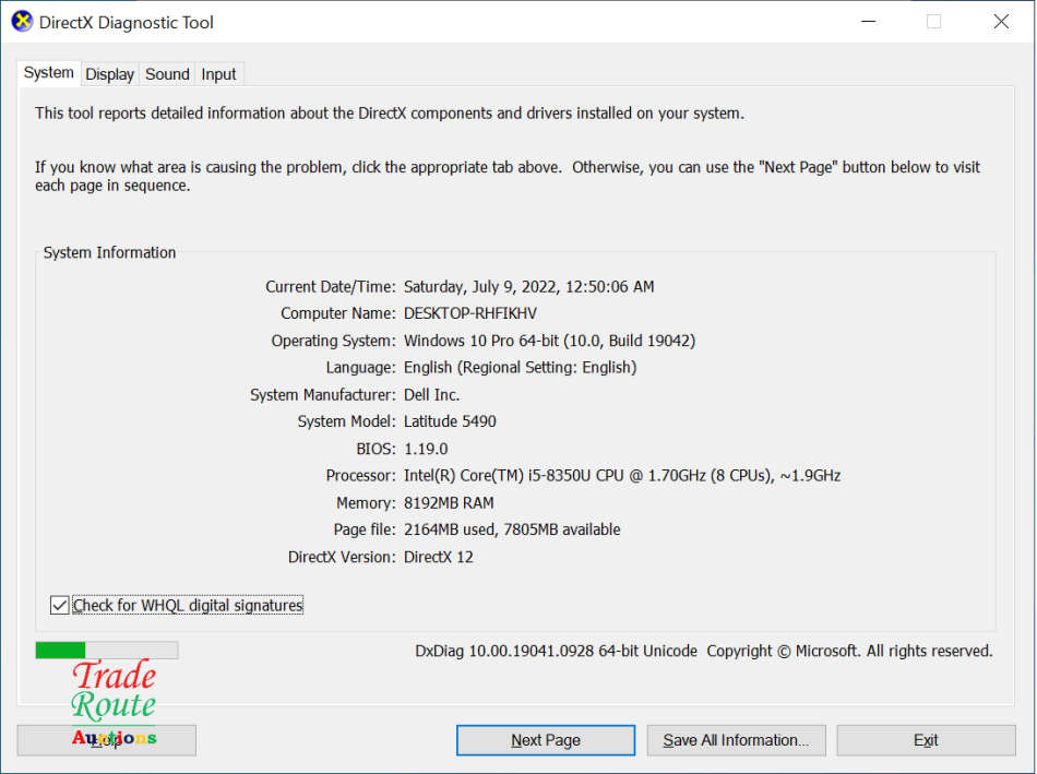Dell Latitude 5490 Full HD 14" LAPTOP | Intel Core i5 8350U 8th Gen 1.9GHz | 8GB RAM | 256GB SSD