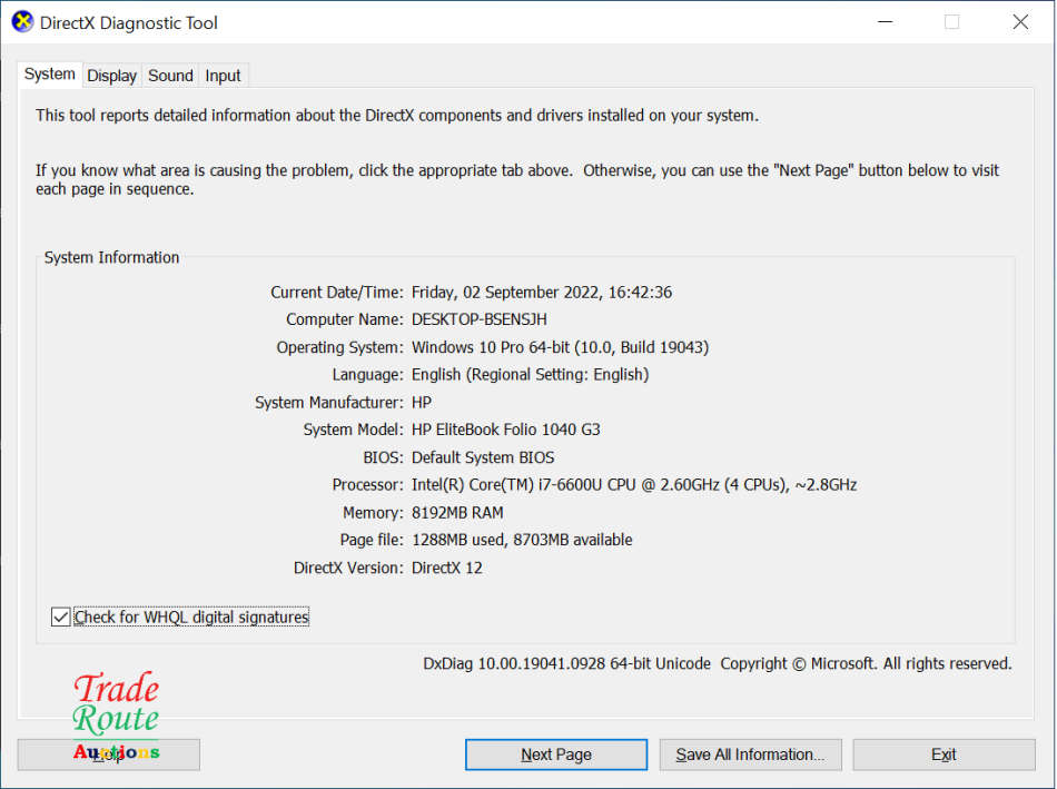 READ DESCRIPTION > HP Elitebook Folio 1040 G3 - Core i7 6600U 2.6GHz - 8GB RAM - 256GB SSD