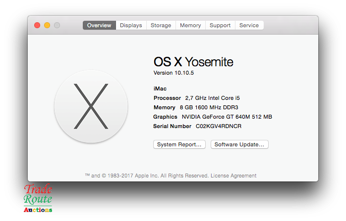 Apple iMAC | 21.5 INCH | Core i5 2.7GHz | 8GB RAM | 1TB HDD  * ULTRASLIM * Nvidia Geforce Graphics