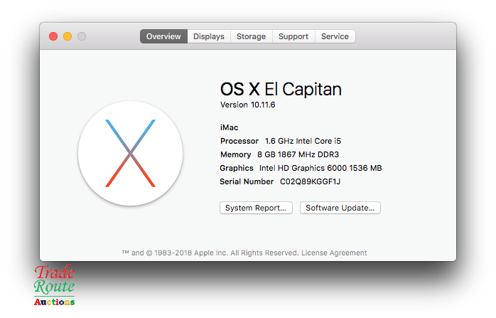 2015 Apple iMAC | 21.5 INCH | Core i5 1.6GHz | 8GB RAM | 1TB HDD  ** ULTRASLIM Cracked Outer Glass