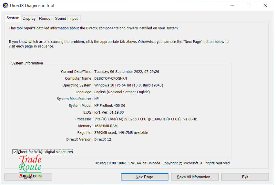 HP PROBOOK 450 G6 15.6` LAPTOP | CORE i5 8265U 8th Gen 1.8GHz | 16GB RAM | 256GB SSD + 1TB HDD