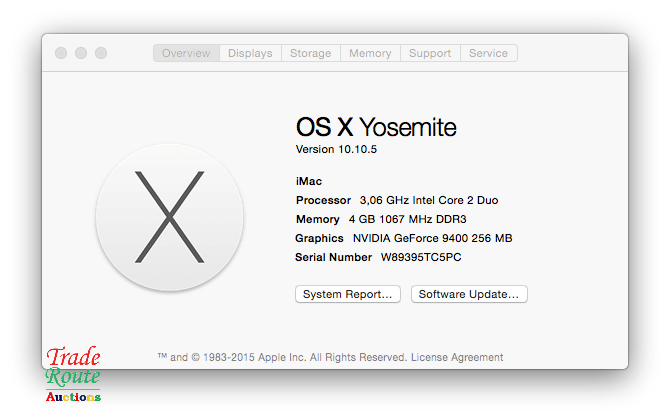 iMAC | 21.5 INCH | Core 2 Duo 3.06Ghz | 4GB RAM | 500GB HDD - Nvidia Geforce Graphics