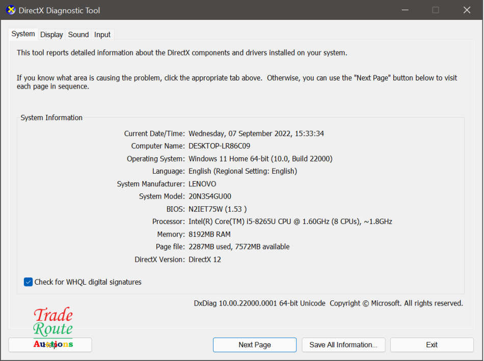 Lenovo ThinkPad T490 20N3 Intel Core i5 8365U 1.6 GHz - 8GB RAM - 256GB SSD