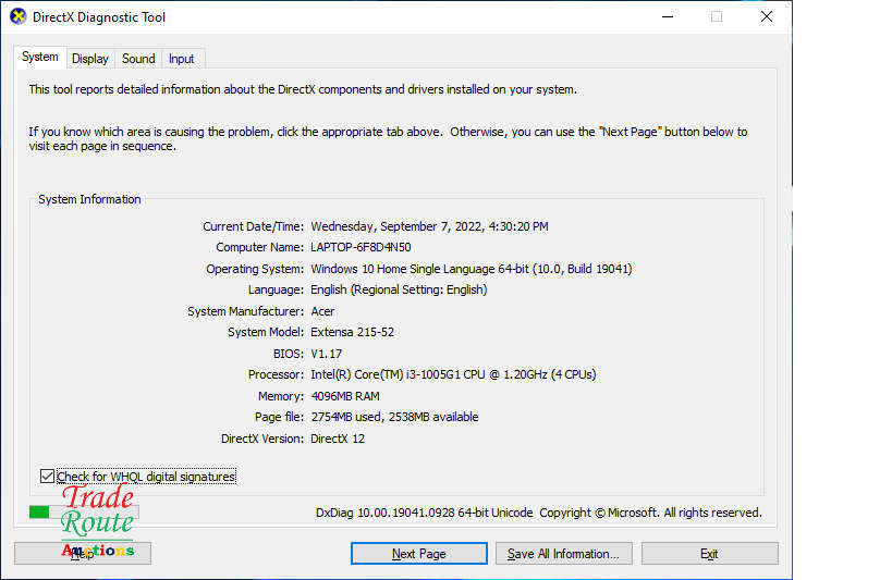 10th Gen | Acer Extensa P215-52 15.6` Laptop | Core i3 1005g1 | 4GB RAM | 1TB HDD