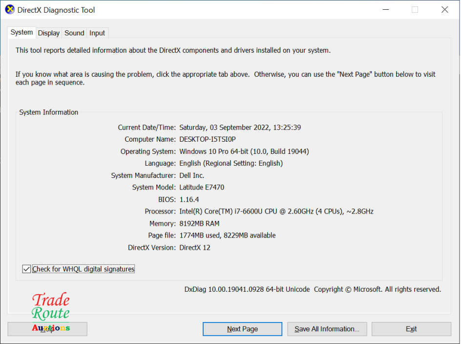DELL LATITUDE E7470 14" LAPTOP | CORE i7 6600U 2.8GHz 6th Gen | 8GB RAM | 256GB SSD SOLID STATE