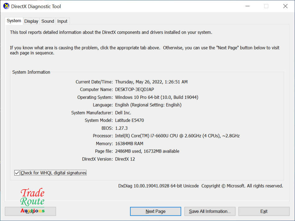 DELL LATITUDE E5470 14` FULL HD LAPTOP | CORE i7 6600U 6th Gen 2.8GHz | 16GB RAM | 256GB SSD