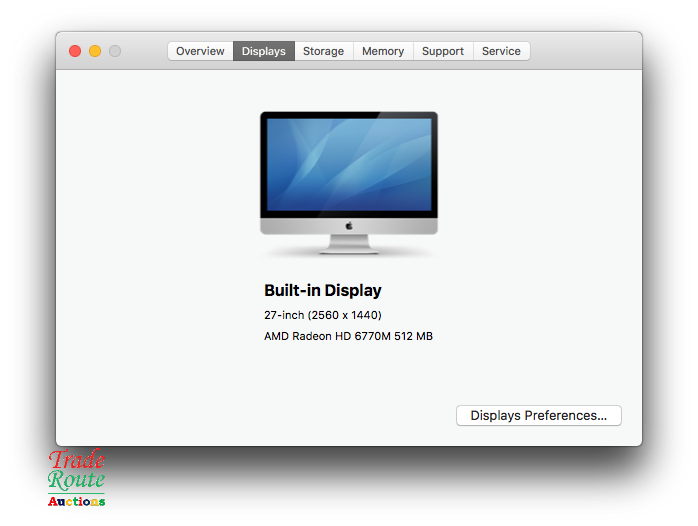 Apple iMAC | 27 INCH | Core i5 2.7GHz 4GB RAM 1TB HDD | All In One Desktop Computer