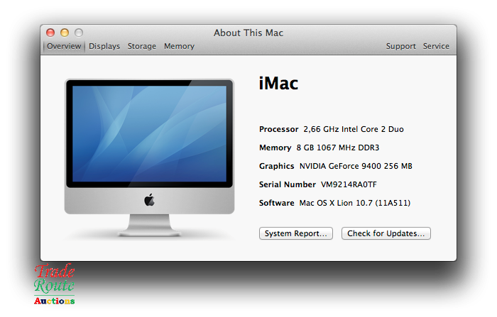 iMac 20-Inch "Core 2 Duo" 2.66Ghz - All in One COMPUTER Desktop - 8GB RAM - 1TB SSD
