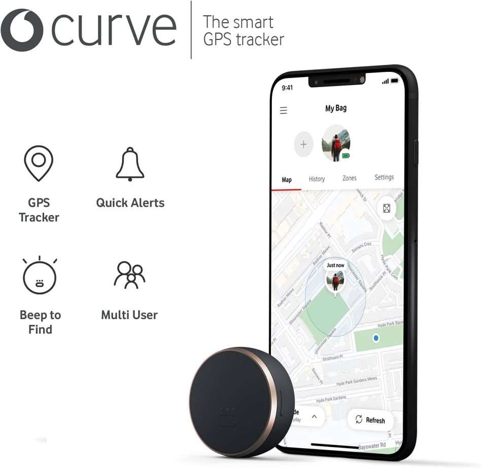 Vodafone Curve The Smart GPS Tracker Light weight mini Device for your Car Bag Keys NEW SEALED bobshop .za