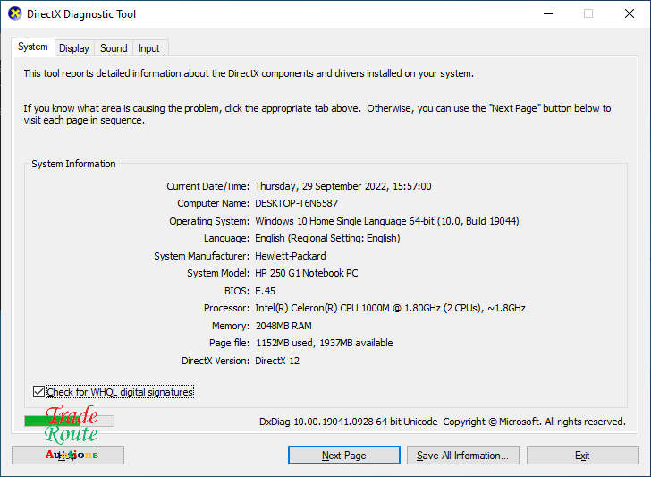 HP 250 G1 Notebook 15.6 Inch | Intel Celeron 1000M 1.8GHz - 2GB RAM - 80GB HDD