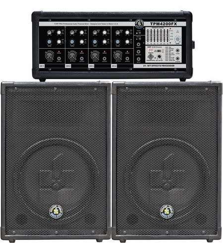 TOPP PRO MUSIC GEAR GIG TPM 4200 FX MK II MIXER COMBO WITH 2 SPEAKERS  Power  200 W (2100W)