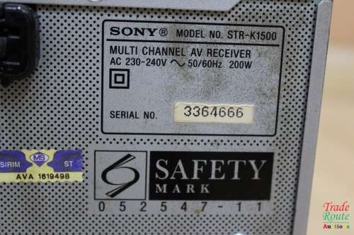SONY Multi Channel AV Receiver - STR-K1500 - Home Theatre Amplifier + REMOTE
