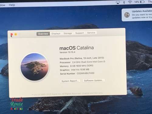 Apple MacBook Pro 13.3-inch  | Core i5 2.4GHz | 8GB RAM | 256GB SSD  ** RETINA DISPLAY * LATE 2013