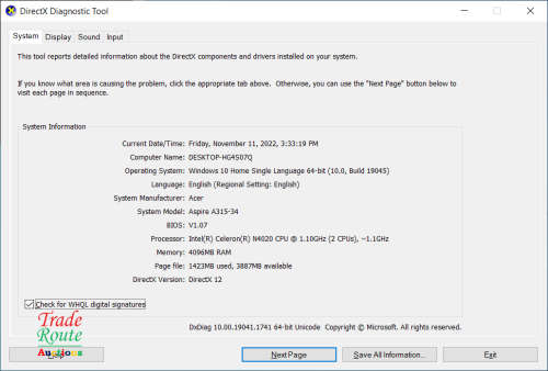 Acer Aspire 3 A315-34 15.6 inch Laptop ** Only R 30 Courier fee ** Grab a bargain **