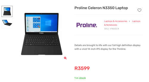 Proline V14664 14` Celeron N3350 4GB Ram 64GB eMMc HDD Laptop  [BRAND NEW SEALED BOX]