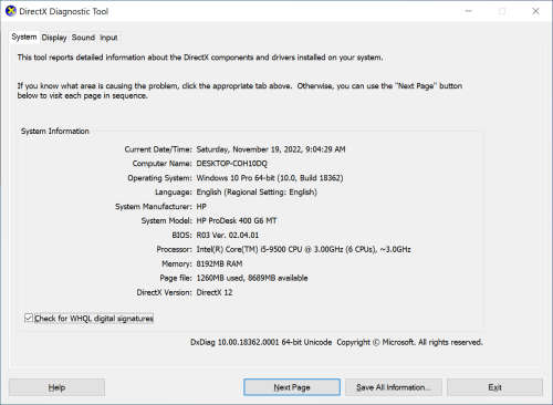 HP Prodesk 400 G6 MT Desktop Computer | Core i5 9500 9th Gen 3.0Ghz | 8GB RAM | 256GB HDD