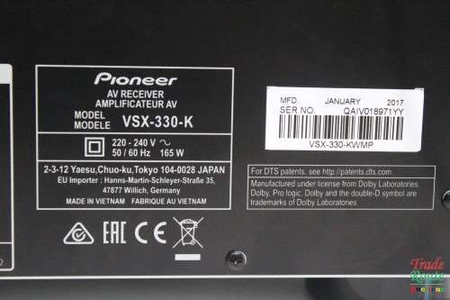 Pioneer VSX 330-k A/V Receiver with Remote in Box