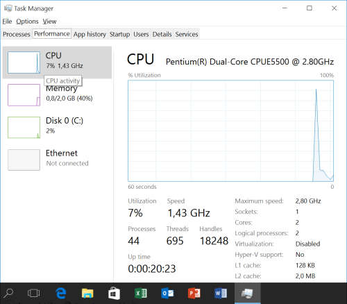 Lenovo ThinkCentre M70e DESKTOP PC | Pentium E5500 CPU @ 2.8GHz | 2GB RAM | 80GB HDD