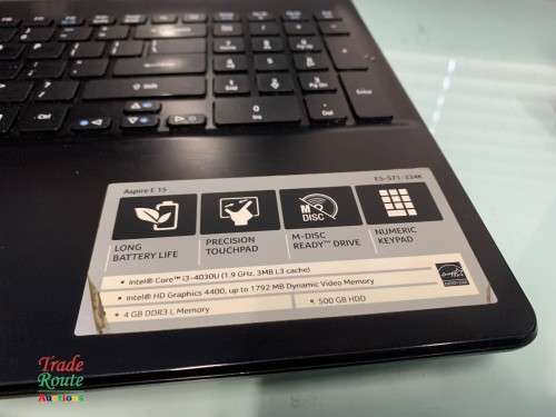 Acer Aspire E5-571 15.6 inch Laptop | CORE i3 4030U 4th Gen 1.9GHZ | 4GB RAM | 500GB HDD