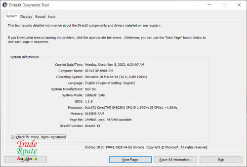 DELL LATITUDE 5590 Laptop | CORE i5 8350 8th Gen 1.8GHz | 8GB RAM | 256GB SSD | 15.6 INCH NOTEBOOK