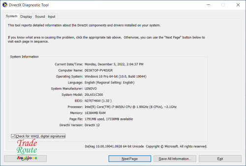 LENOVO THINKPAD T580 15.6 Inch Laptop | CORE i7 8650U 8th Gen 2.1GHz | 16GB RAM | 1TB HDD