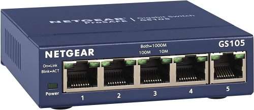 NETGEAR 5 Port Gigabit Network Switch GS105 | Ethernet Switch | Ethernet Splitter | Plug-and-Play