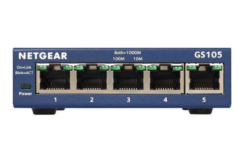NETGEAR 5 Port Gigabit Network Switch GS105 | Ethernet Switch | Ethernet Splitter | Plug-and-Play