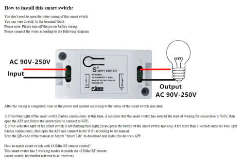 Smart WiFi Switch Wireless Smart Life - Turn your lights/devices on and off with your Phones WiFi