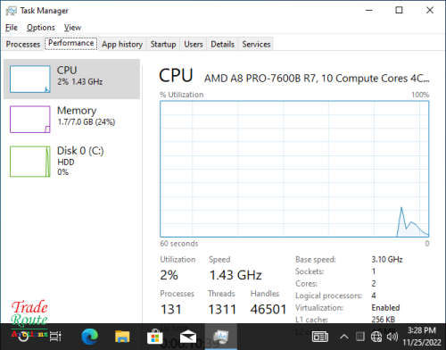 HP EliteDesk 705 G1 SFF Desktop Computer | AMD A8 PRO 7600B R7 3.1GHZ | 8GB RAM | 500GB HDD