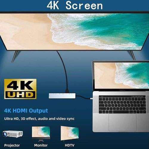 Type-C 11-in-1 HDMI Hub Adapter - USB Docking Station USB-C HUB