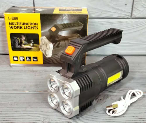 LED Multi-Functional Torch Work Lights L-S09 USB Rechargeable 4 X LED OSL + COB