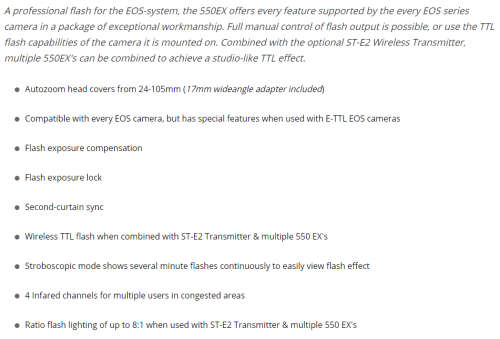Canon 550EX Speedlite for Canon EOS DIGITAL SLR Cameras *** BARGAIN ** Fits all CANON DSLRs