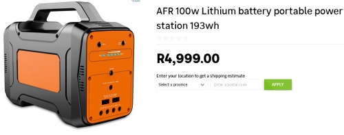 AFR 100w Lithium battery portable power station 193wh PPS-100 R 4999 value