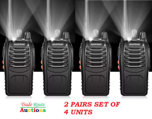 High Quality Baofeng Portable Two-Way Radio Set (2 PAIRS- 4 X Handsets) Walkie Talkie UHF 400-470MHz