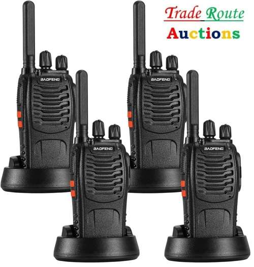 High Quality Baofeng Portable Two-Way Radio Set (2 PAIRS- 4 X Handsets) Walkie Talkie UHF 400-470MHz