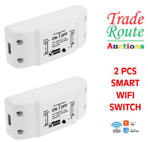 [ TWIN PACK - 2 PCS ]Wireless WiFi Smart Switch Wifi Tuya Smartlife Compatible Smart Home Automation