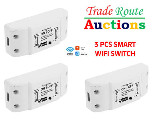 [ TRIPLE PACK 3 PCS ]Wireless WiFi Smart Switch Wifi Tuya Smartlife Compatible Smart Home Automation